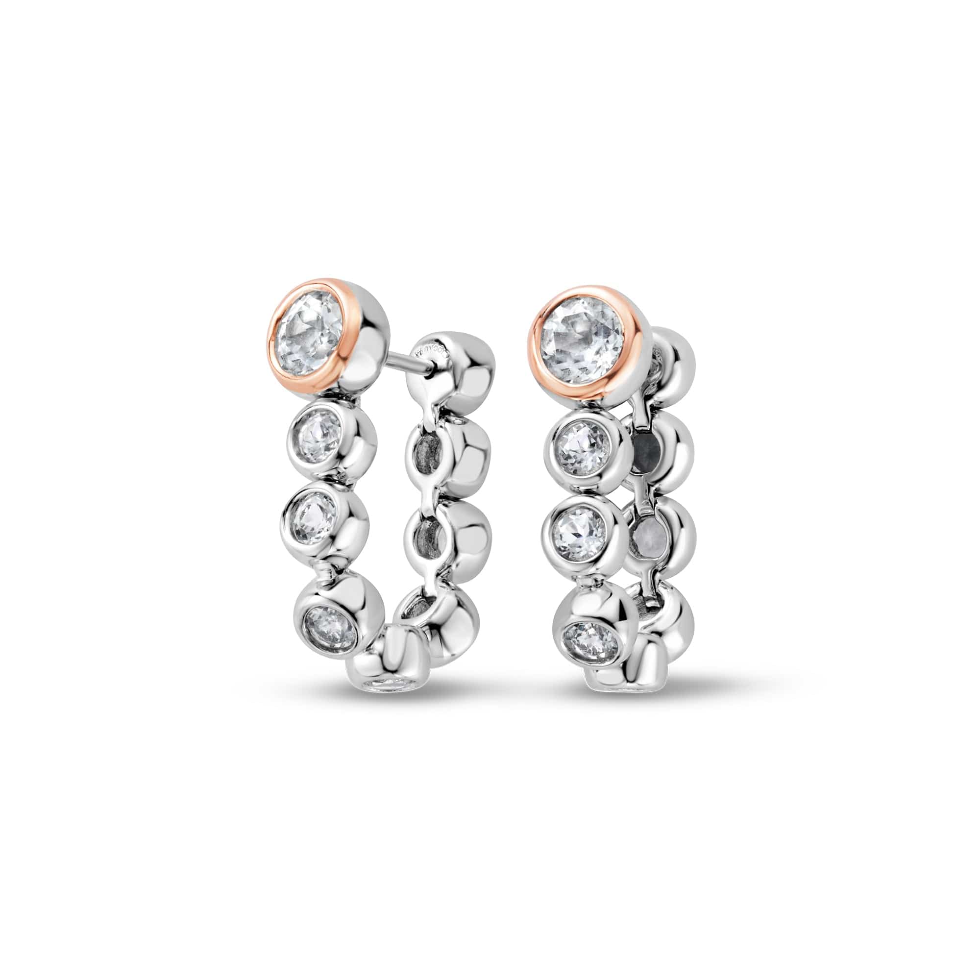 Clogau® Celebration Sterling Silver Drop-Hoop Tennis Earrings with Topaz - Image 3