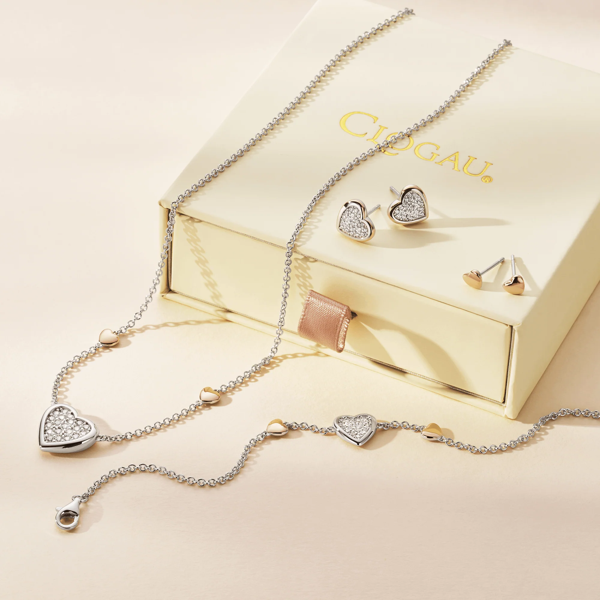 Forever Yours Sterling Silver Love Heart Earrings with Swarovski® Zirconia - Image 3