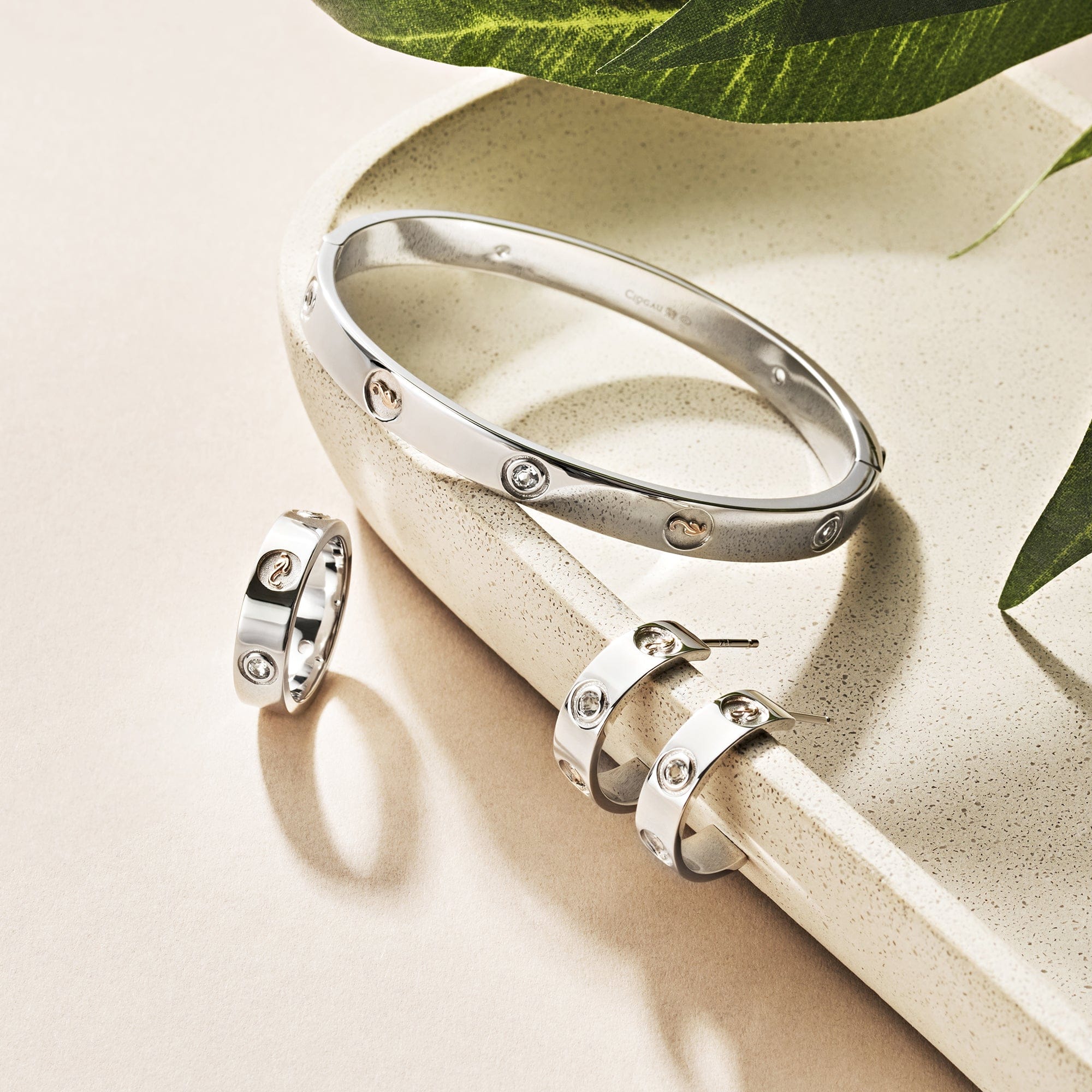 Insignia Sterling Silver Half-Hoop Earrings with Topaz - Image 3