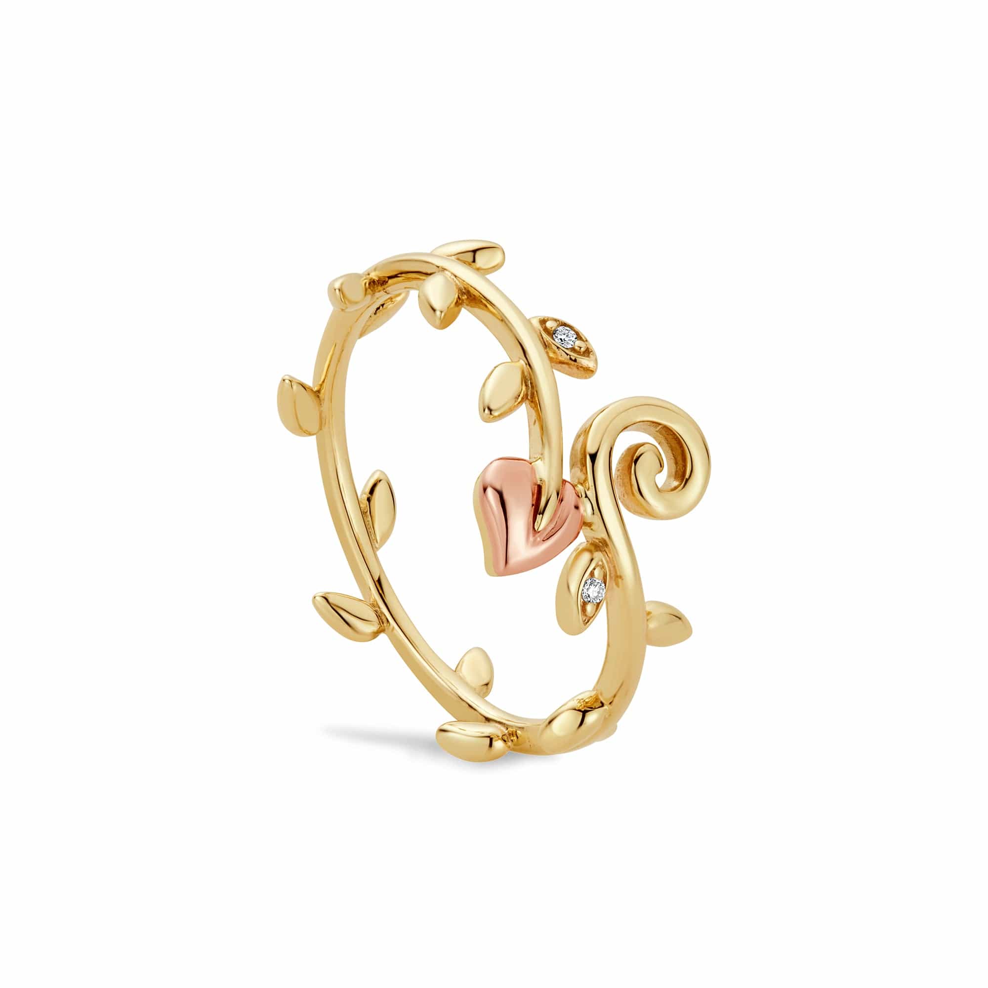 Tree of Life® 9ct Solid Gold Vine Ring with Diamonds
